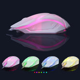 Gaming Keyboard Mouse Glowing Set White Eucalyptus