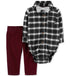 Carters Baby Boys Plaid Cotton Bodysuit Pants Bowtie Set Amber Chrysippus