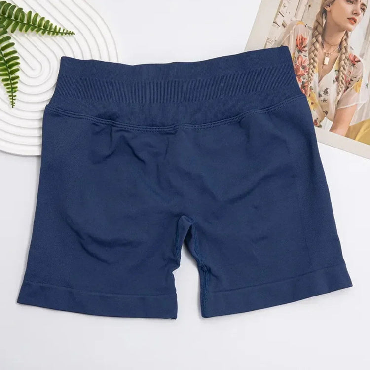 No Logos Shorts | 4.5" leggings Low Ribbed Rise Cycling Women Yoga Workout Clothes Gym Scrunch Bum Seam Seamless Fitness Tights Khamik Shop Online
