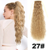 Straight Long Ponytail Extensions 22inch Natural Black Wrap Around Synthetic Hair Piece Pony Tail Hair Hairpieces for Women Girl Khamik Shop Online