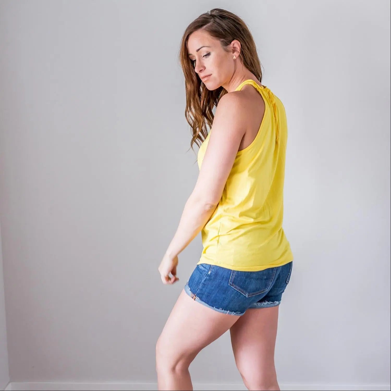 Back Keyhole Halter Tank Pink Bearberry
