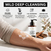 OceAura Sandalwood Body Wash Full Body Refreshing Scent Long Lasting Fragrance Cleanser Soothing Skin Care Non-irritating Odor Control Shower Gel Khamik Shop Online