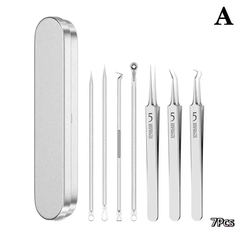 7/8Pcs Blackhead Remover Kit Professional Blackhead  Needle Skin Care Tools Stainless Steel Pimple Extraction Tools Khamik Shop Online