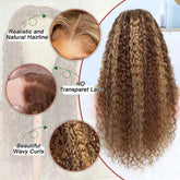 Curly Highlight 13x4 13x6 Lace Front Human Hair Wigs For Women Pre Plucked Honey Blonde 13x6 Lace Frontal Wigs Remy Hair Khamik Shop Online