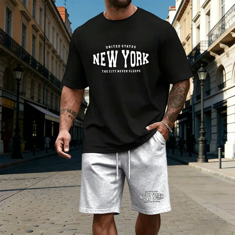 Mens T-Shirt Tracksuit Printing Casual Jogging Sportswear Outdoor Sports Adult Clothing Summer High Quality Short Sleeves Shorts Khamik Shop Online