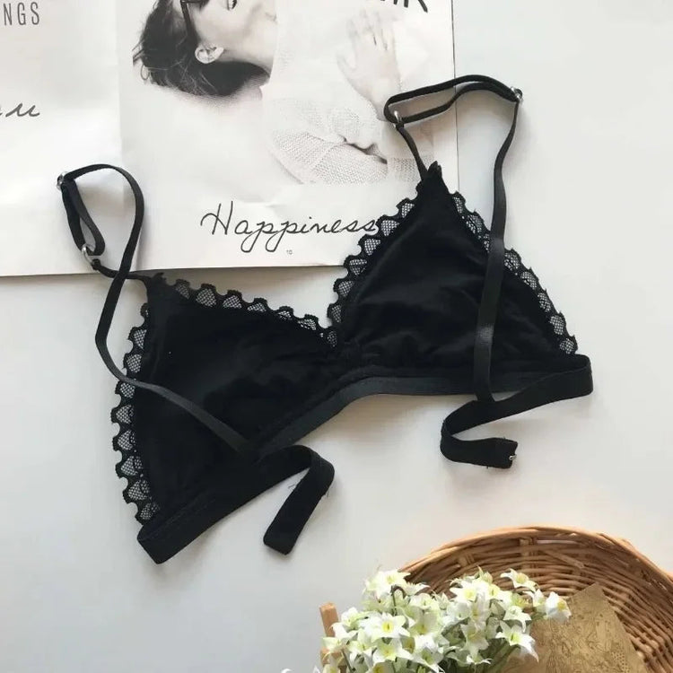 Summer Sexy Lace Tube Top Women Hollow Out Bralette Thin Chest Girl Bras Seamless Transparent Lingerie French Underwear Khamik Shop Online