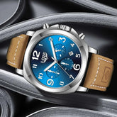LIGE Casual Outdoor Quartz Man Watch Fashion Sport Waterproof Luminous Auto Date Leather Strap Wristwatch for Men Male Gifts Box Khamik Shop Online