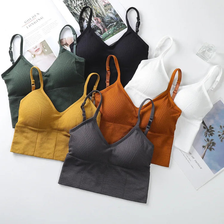 Women Tank Crop Top Seamless Underwear Vintage Crop Top Female Tanks Vest Camis Padded U Back Woman Sexy Sport Lingerie Camisole Khamik Shop Online