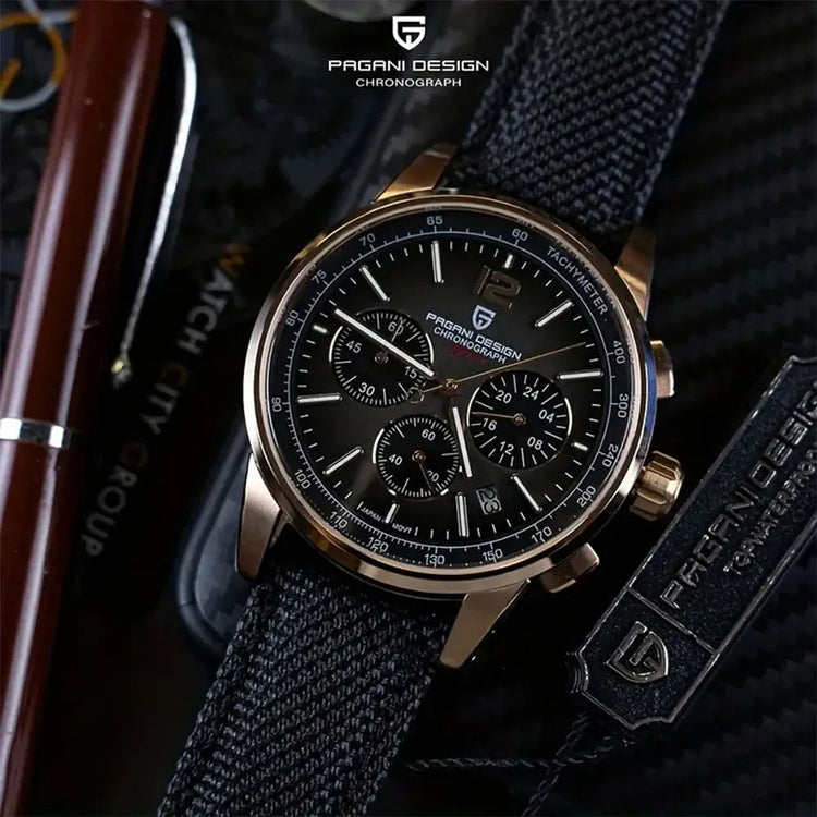 PAGANI DESIGN New Mens Watch 41mm Chronograph 100M Waterproof Wristwatch Top Brand VK63 Quartz Watches for Men Gift Reloj Hombre Khamik Shop Online