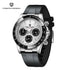 PAGANI DESIGN Men Quartz Chronograph Watch RoseGold Case Black Ceramic Bezel Brown Dial Rubber Strap Waterproof Sports watch+box Khamik Shop Online