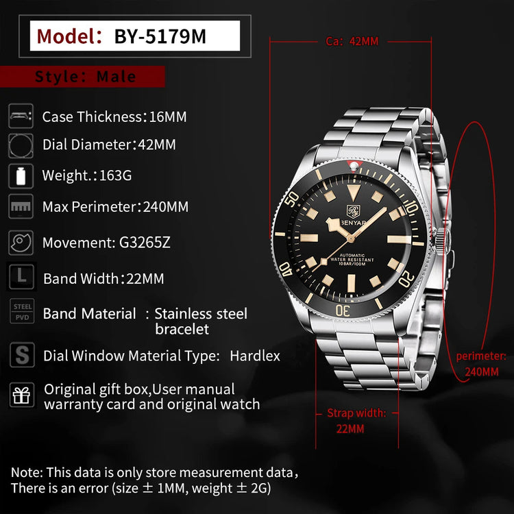 2025 New BENYAR Automatic Watches Men&