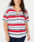 Tommy Hilfiger Plus Size Cotton Lace Up Top Amber Chrysippus