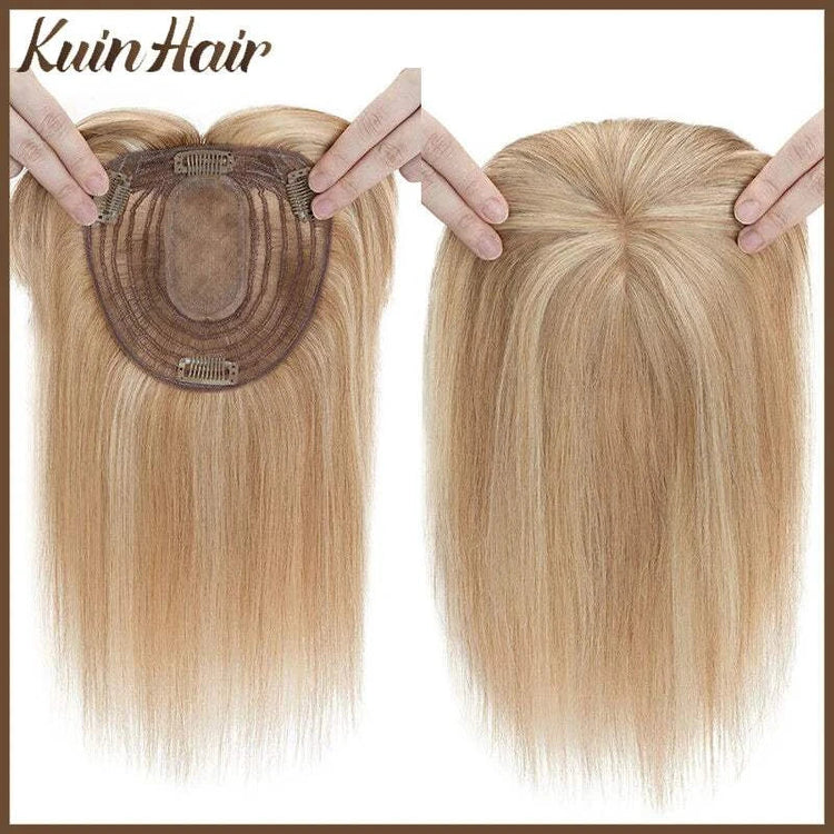 Silk Base Top Women Topper Clip In Real Human Hair Hairpiece Human Hair Extension Thin Breathable Blonde Toppers Hair Women Wig Khamik Shop Online