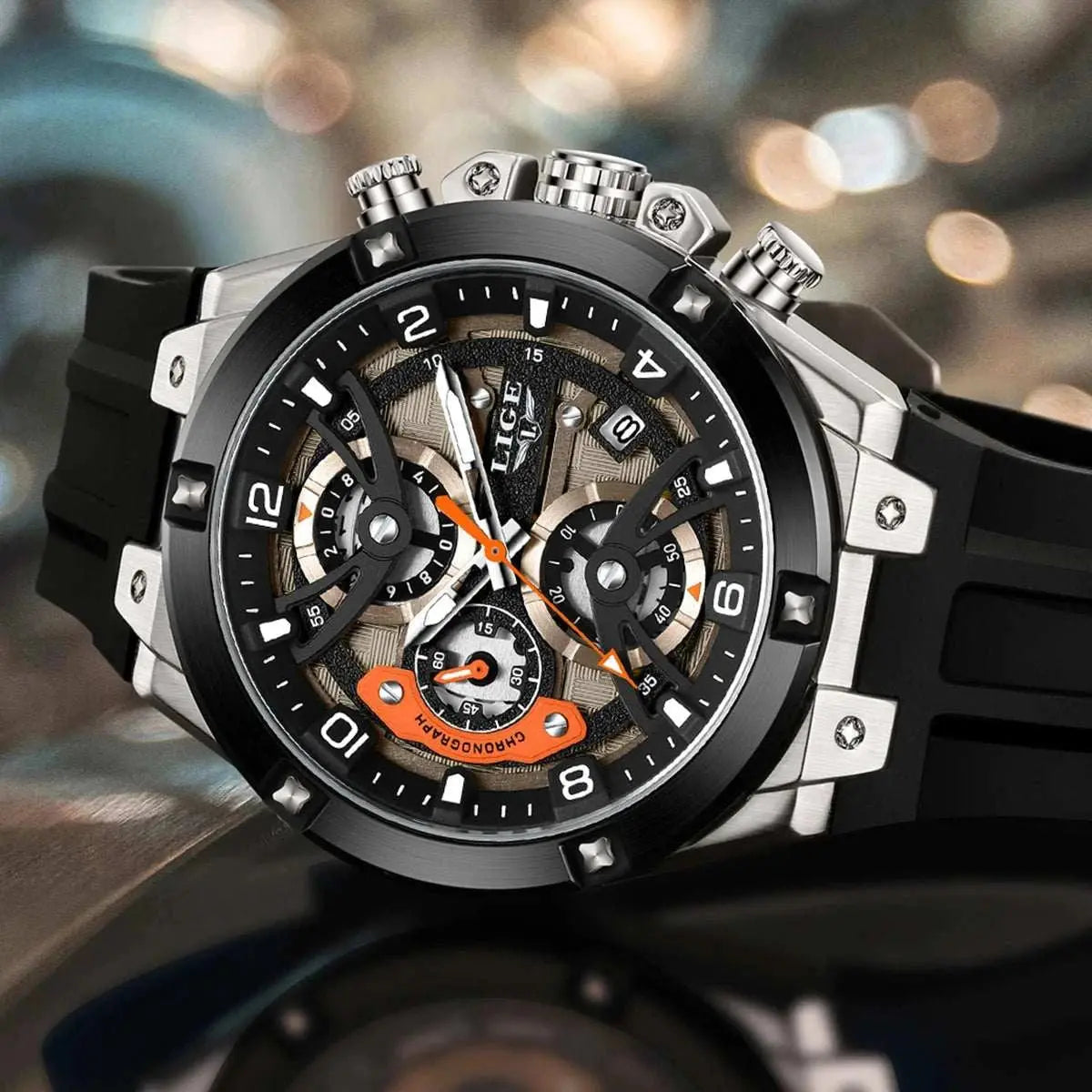 LIGE Simple Fashion Quartz Man Watch Silicone Outdoor Casual Sports Waterproof Luminous Calendar Random Gift Box Watches for Men Khamik Shop Online