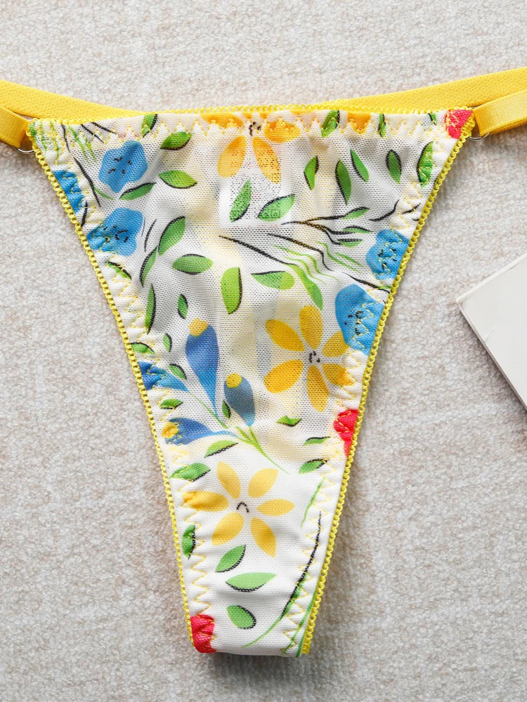Women Bra and Briefs Sets Lace Flower Embroidery Sexy Perspective Underwire Erotic Lingerie Panty Two-Piece Underwear Set Khamik Shop Online