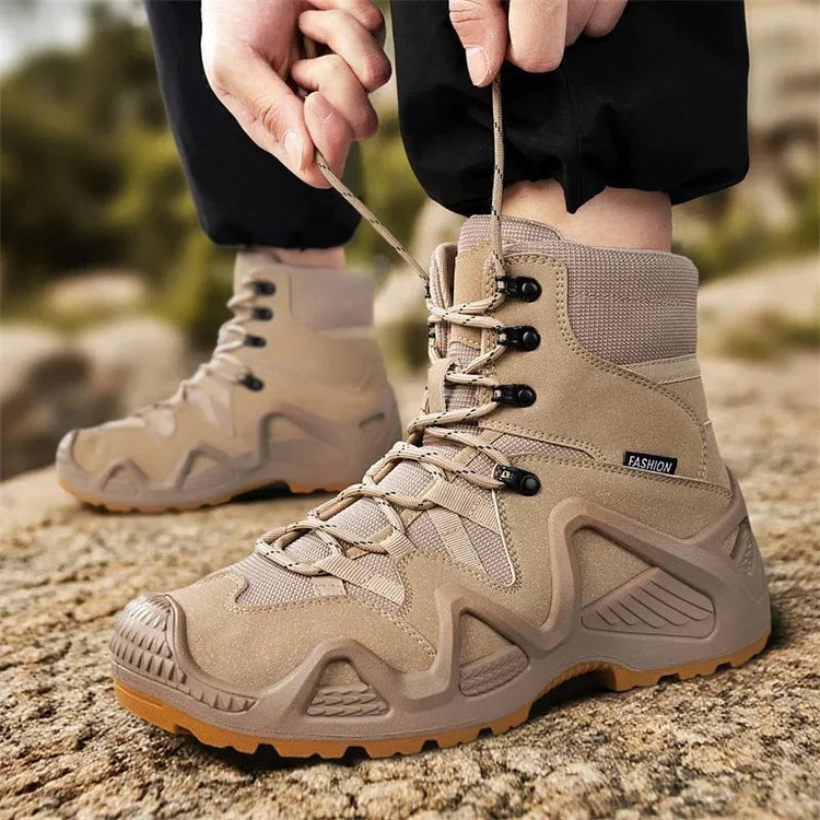 Men Tactical Boots Lace Up Brand Ankle Hiking Shoes Desert Work Boot Waterproof Size Plus Unisex Climbing Shoes Khamik Shop Online