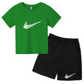 Summer Brand White T-shirt+Shorts Two-piece Set Kids New Clothing Fashion Letter Boy Girl3-13Yrs Sports Short-sleeved Casual Set Khamik Shop Online