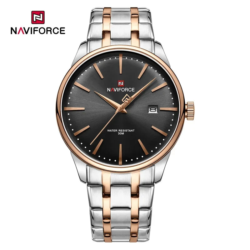 Luxury Men'S Calendar Watches Waterproof Fashion Business Stainless Steel Strap Quartz Wristwatches Relogio Masculino