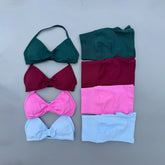 AURA SHARK Strappy Bra Gym Set Women High Support Thin Strap Seamless Halter Sports Scrunch Workout Yoga Set 2 Piece Khamik Shop Online