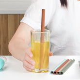 Eco Safe 8 In 1 Silicon Reusable Straws For HOT/COLD Drinks Salmon Lucky