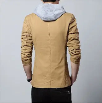 Mens Street Style Hooded Blazer Yellow Pandora
