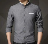 Mens Mandarin Collar Shirt Yellow Pandora
