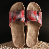 Mntrerm 2023 New Style Home Sandals Indoor Non-Slip Linen Slippers Men&