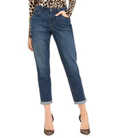 Petite Straight-Leg Cuffed Boyfriend Jeans Amber Chrysippus