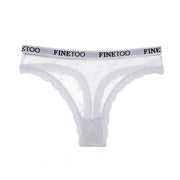 FINETOO Sexy Lace Thongs Women Panties Low Waist Underwear Women Solid Comfortable Female Underpants Breathable Lingerie