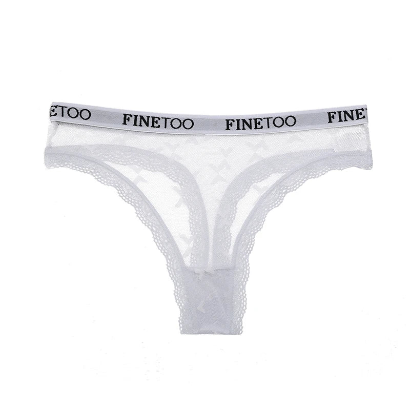 FINETOO Sexy Lace Thongs Women Panties Low Waist Underwear Women Solid Comfortable Female Underpants Breathable Lingerie