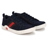 Chaussures de sport en toile pour hommes couleur marine, bleu, rouge et blanc