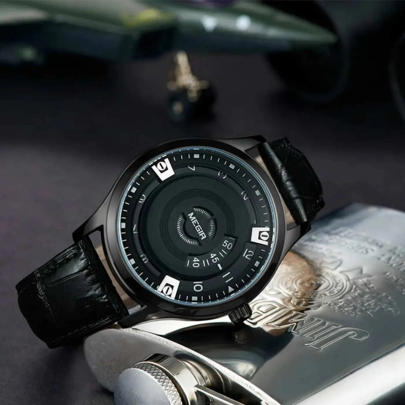 MEGIR Men Watches Luxury Leather Strap Sport Military Watch Male Clock Waterproof Casual Quartz Wristwatch Reloj Hombre 1067 Khamik Shop Online