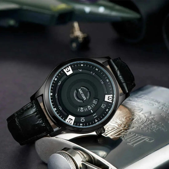 MEGIR Men Watches Luxury Leather Strap Sport Military Watch Male Clock Waterproof Casual Quartz Wristwatch Reloj Hombre 1067 Khamik Shop Online