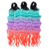 FREEDOM Synthetic Curly Braiding Hair Extensions 24 Inch/60 cm Long Deep Wavy Twist Crochet Braids Hair Ombre Brown Rainbow Hair Khamik Shop Online