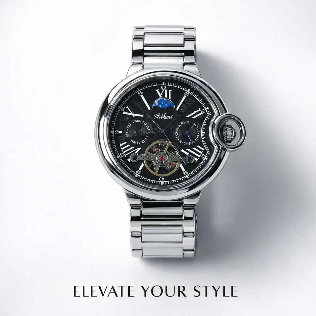 Mens Quartz Watch Stainless Steel Business Dress Wristwatch Roman Numeral Dial Daily Waterproof Gift Watch for Men Khamik Shop Online