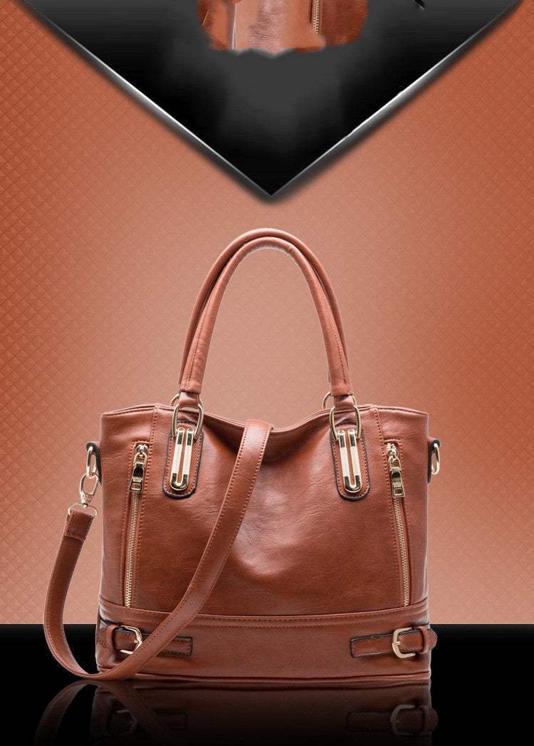 Sac messager ovale moyen en style européen et américain pour femmes en cuir PU