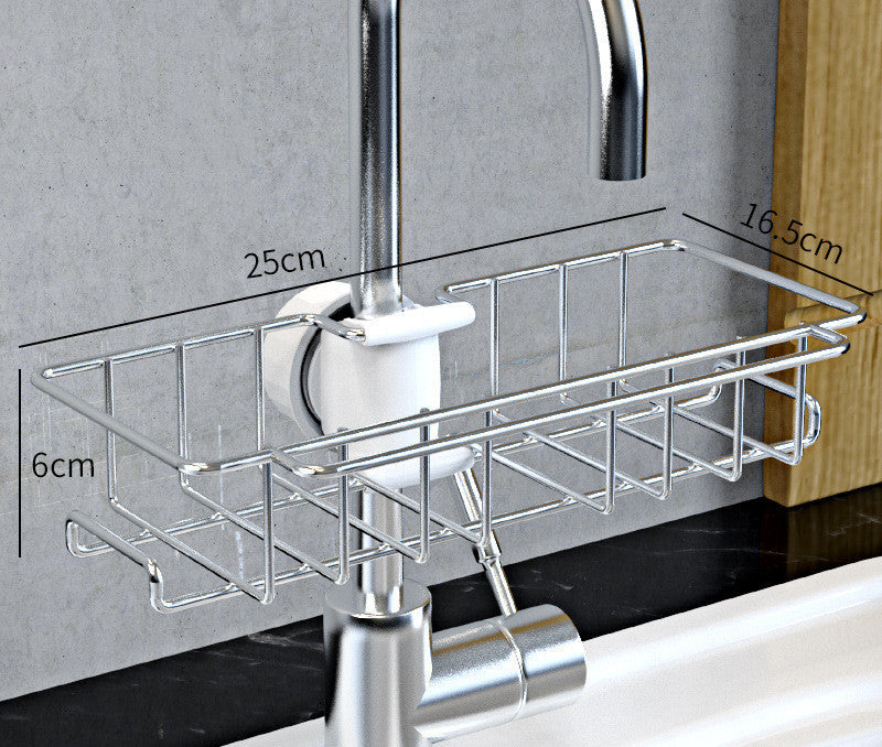 Stainless Steel Sink Storage Rack Kitchen Bathroom Maroon Asteria