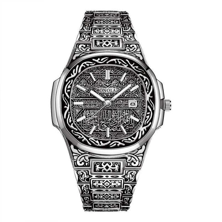 montre rétro hommes quartz classique à bracelet acier et cadran carré étanche 10m