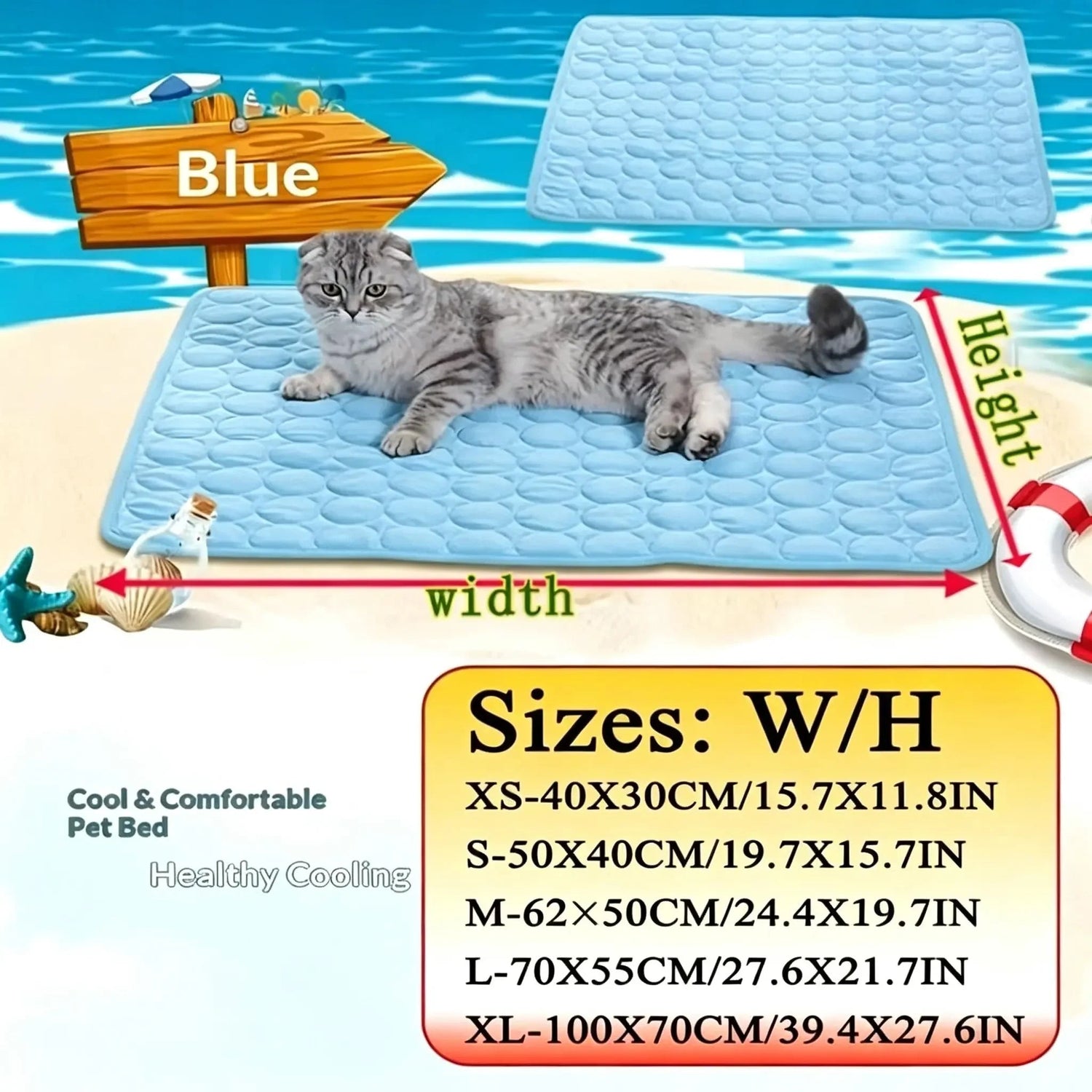 Pet Summer Ice Silk Cooling Pad, Large Medium Small Dogs Cats, Breathable Non-Slip Bite-Resistant Easy Wash, Universal Pet Mat Khamik Shop Online