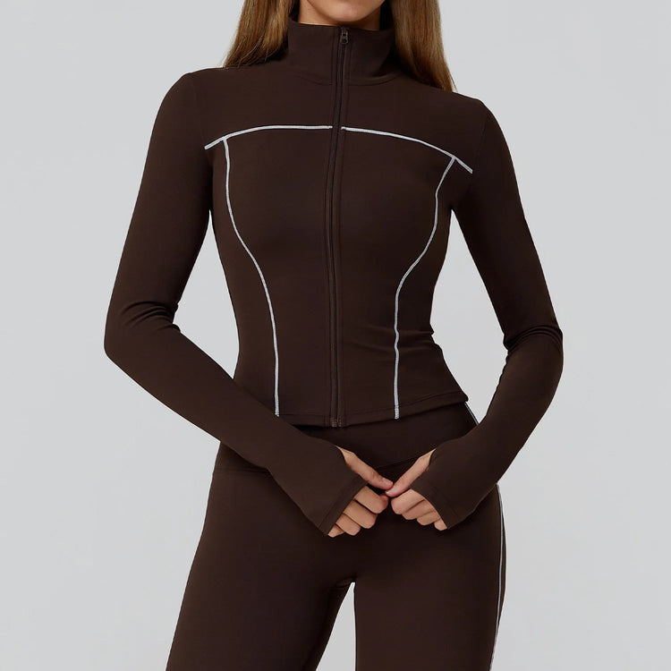Yoga Clothes Women Sport Jacket Running Long Sleeve Shirt Sports Jackets Top Workout Coat Gym Training Clothing Workout Yoga Top Khamik Shop Online