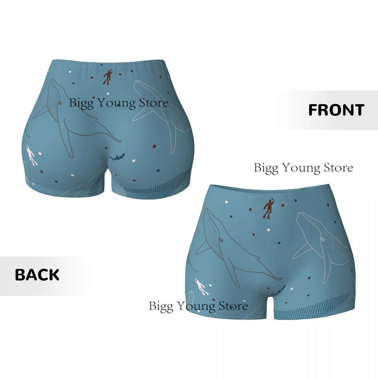 Women Yoga Shorts Sharks And Whales Workout Shorts Fitness quick-dry Ladies Yoga Gym Running Booty Shorts Pants Sportswear Khamik Shop Online