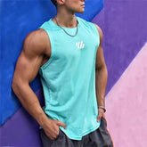 2025 newest Summer Gym Vest High Quality mesh Shirt Sleeveless T-shirts Men Tank Tops running Fitness Sports Vest men Clothing Khamik Shop Online