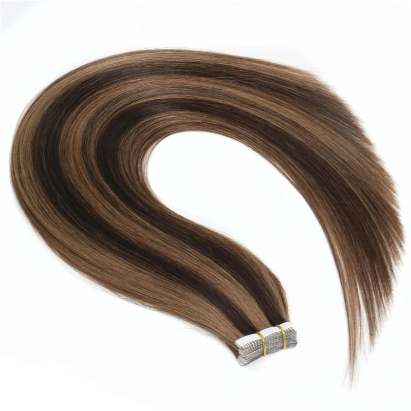 BHF Tape In Hair Extensions Human Hair 20pcs/Pack European Remy Straight Invisible Tape Ins Adhensive 100% Human Hair For Salon Khamik Shop Online