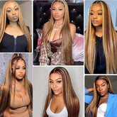 Highlight  P4/27 Straight Bundles Human Hair For Women Brown Blonde Hair Bundles Deal Colored Human Hair Weave Bundles Extension Khamik Shop Online