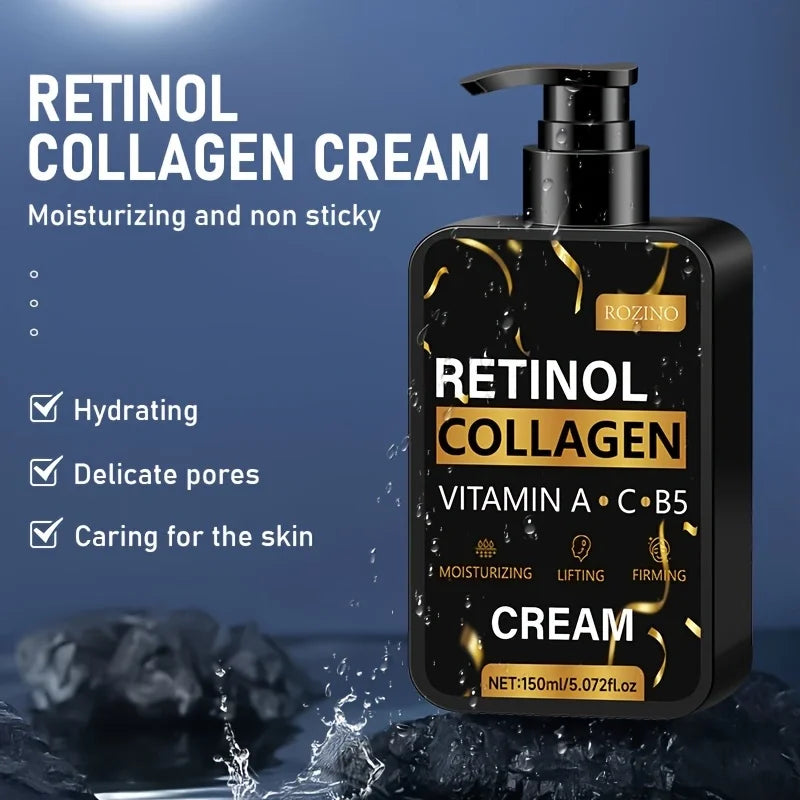 Retinol Collagen Face Cream with Vitamin C B5, Anti-Aging Skin Tightening Moisturizer for Wrinkles and Fine Lines, Firming Lifting Facial Lotion for Dull Skin, Summer Daily Hydrating Skin Care, Fast Absorbing Non-Greasy Formula, 150ml/5.072fl oz Khamik Shop Online