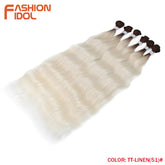 FASHION IDOL Water Wave Hair Bundles Synthetic Hair Extensions Ombre Blonde Hair Weave Bundles 6pcs 20" High Temperature Fiber Khamik Shop Online