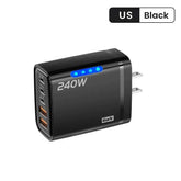 240W GaN USB C Charger 5 in 1 Fast Charging Phone Charger Power Adapter For iPhone Samsung Xiaomi Type C EU/US Plug Wall Charger Khamik Shop Online