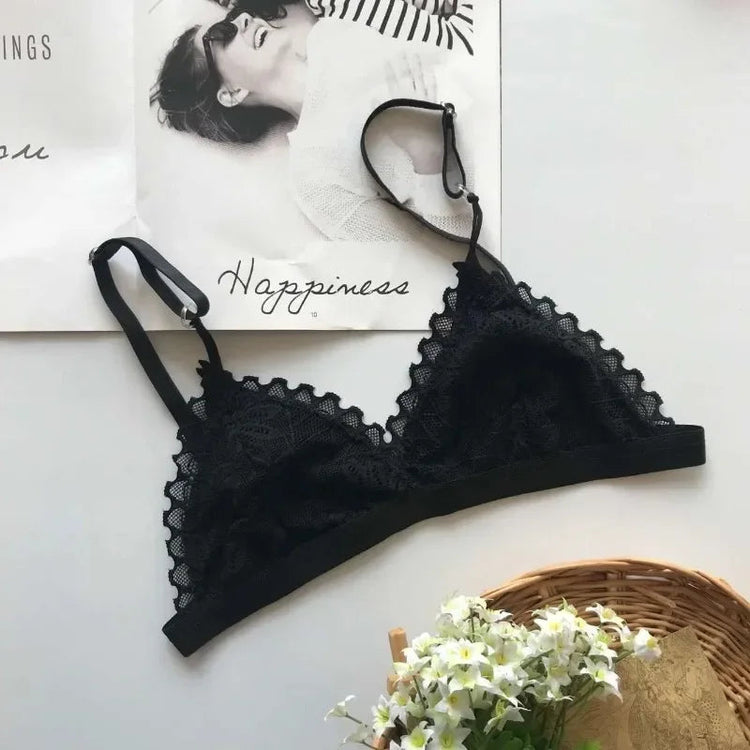 Summer Sexy Lace Tube Top Women Hollow Out Bralette Thin Chest Girl Bras Seamless Transparent Lingerie French Underwear Khamik Shop Online