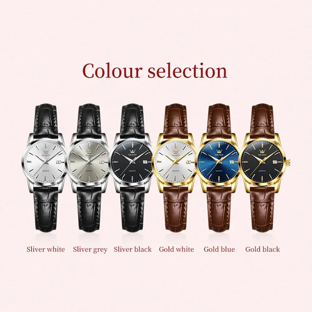 OLEVS 6898 Women Watch Original Quartz Watches Waterproof Luminous Date Watch Bracelet Set Ladies&