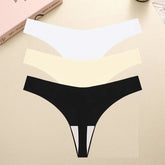 3PCS/SET Sexy G-String Underwear Female T-back Intimates Lingerie Seamless Low Waist Underpants 10 Color Lady Bikini Panty XS-XL Khamik Shop Online